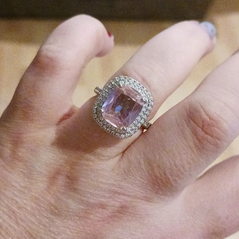 Pink Diamond Princess Cut Ring - Picture 9 of 12